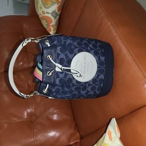 Denim Coach Bucket Bag